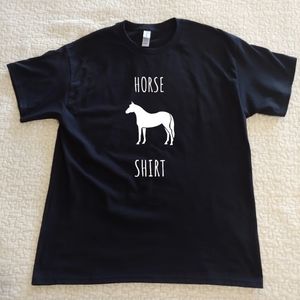 NWT Horse Shirt Graphic Tee, Various Sizes, Black, Short Sleeved